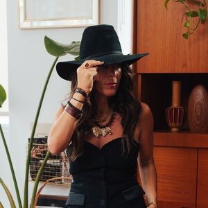 Black Wool Rancher Hat – Wide Brim Structured Felt